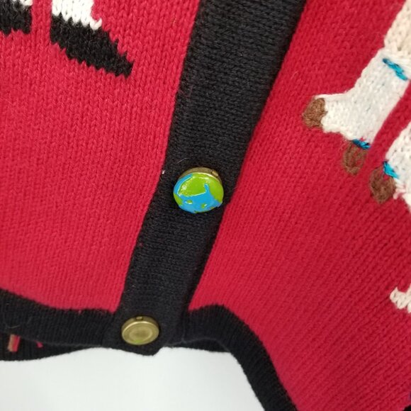 Vintage Storybook Knits World Unity and Peace Diversity Sweater 2X Red Artsy - Picture 8 of 13